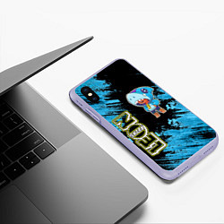 Чехол iPhone XS Max матовый Brawl Stars shark, цвет: 3D-светло-сиреневый — фото 2