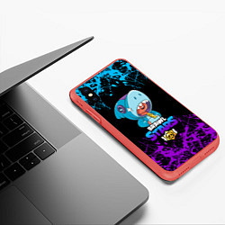 Чехол iPhone XS Max матовый BRAWL STARS LEON SHARK, цвет: 3D-красный — фото 2