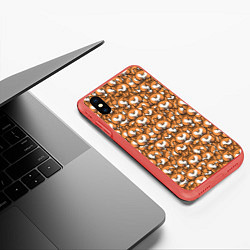 Чехол iPhone XS Max матовый Попки Корги, цвет: 3D-красный — фото 2