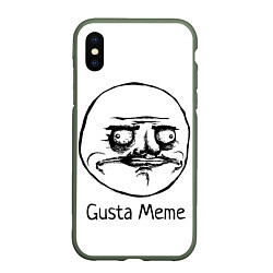 Чехол iPhone XS Max матовый Gusta Meme, цвет: 3D-темно-зеленый