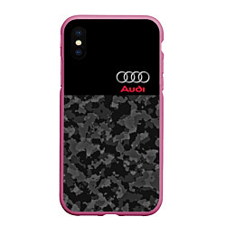 Чехол iPhone XS Max матовый AUDI, цвет: 3D-малиновый