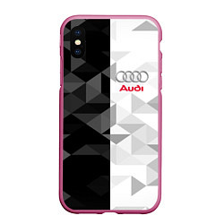 Чехол iPhone XS Max матовый AUDI, цвет: 3D-малиновый