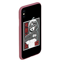 Чехол iPhone XS Max матовый Ahegao, цвет: 3D-малиновый — фото 2
