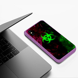 Чехол iPhone XS Max матовый NCoV, цвет: 3D-фиолетовый — фото 2