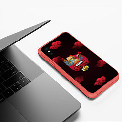 Чехол iPhone XS Max матовый Brawl Stars Dumpling Darryl, цвет: 3D-красный — фото 2