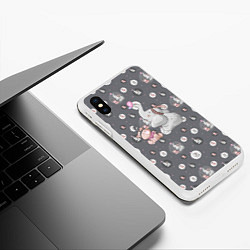 Чехол iPhone XS Max матовый Слоник, цвет: 3D-белый — фото 2