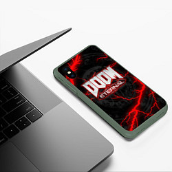 Чехол iPhone XS Max матовый DOOM ETERNAL, цвет: 3D-темно-зеленый — фото 2