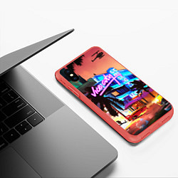 Чехол iPhone XS Max матовый GTA: VICE CITY, цвет: 3D-красный — фото 2
