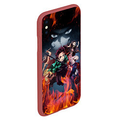 Чехол iPhone XS Max матовый KIMETSU NO YAIBA, цвет: 3D-красный — фото 2