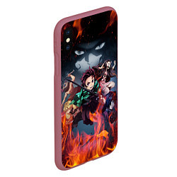 Чехол iPhone XS Max матовый KIMETSU NO YAIBA, цвет: 3D-малиновый — фото 2