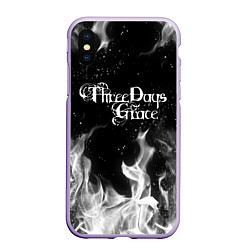 Чехол iPhone XS Max матовый Three Days Grace, цвет: 3D-светло-сиреневый