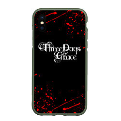 Чехол iPhone XS Max матовый Three Days Grace, цвет: 3D-темно-зеленый