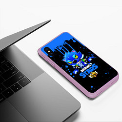 Чехол iPhone XS Max матовый Brawl Stars Leon, цвет: 3D-сиреневый — фото 2