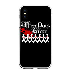 Чехол iPhone XS Max матовый Three days grace, цвет: 3D-белый