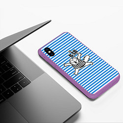 Чехол iPhone XS Max матовый За ВДВ, цвет: 3D-фиолетовый — фото 2