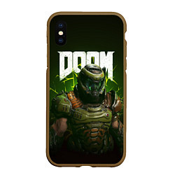 Чехол iPhone XS Max матовый Doom Eternal, цвет: 3D-коричневый