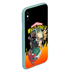 Чехол iPhone XS Max матовый MY HERO ACADEMIA яркое пламя, цвет: 3D-мятный — фото 2