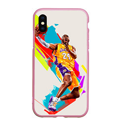 Чехол iPhone XS Max матовый Kobe Bryant, цвет: 3D-розовый