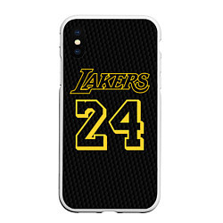 Чехол iPhone XS Max матовый Kobe Bryant, цвет: 3D-белый