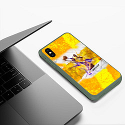 Чехол iPhone XS Max матовый Kobe Bryant, цвет: 3D-темно-зеленый — фото 2