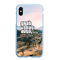 Чехол iPhone XS Max матовый Grand Theft Auto 5, цвет: 3D-голубой