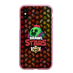 Чехол iPhone XS Max матовый BRAWL STARS:SPIKE, цвет: 3D-розовый