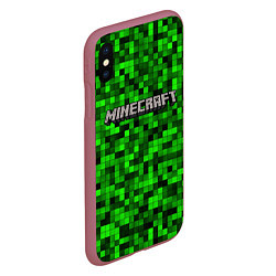 Чехол iPhone XS Max матовый MINECRAFT CREEPER КАПЮШОН, цвет: 3D-малиновый — фото 2