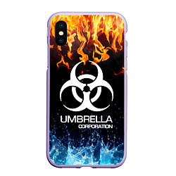 Чехол iPhone XS Max матовый UMBRELLA CORPORATION, цвет: 3D-светло-сиреневый