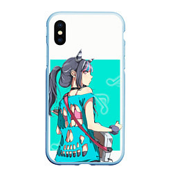 Чехол iPhone XS Max матовый Ibuki Mioda, цвет: 3D-голубой