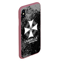 Чехол iPhone XS Max матовый UMBRELLA CORP, цвет: 3D-малиновый — фото 2