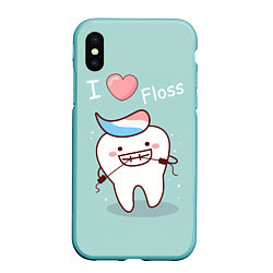 Чехол iPhone XS Max матовый Tooth, цвет: 3D-мятный