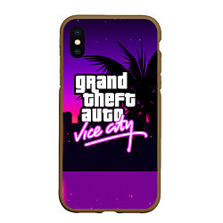 Чехол iPhone XS Max матовый GTA:VICE CITY, цвет: 3D-коричневый