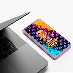 Чехол iPhone XS Max матовый BRAWL STARS MAX, цвет: 3D-сиреневый — фото 2