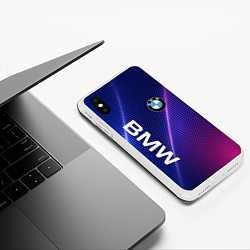 Чехол iPhone XS Max матовый BMW, цвет: 3D-белый — фото 2