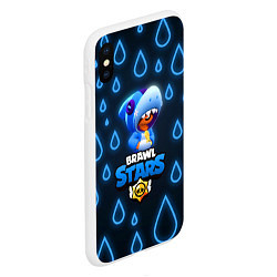 Чехол iPhone XS Max матовый Brawl Stars Leon Shark, цвет: 3D-белый — фото 2