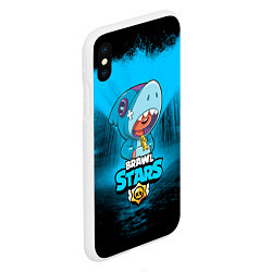 Чехол iPhone XS Max матовый Brawl stars leon shark, цвет: 3D-белый — фото 2