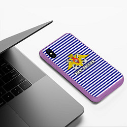 Чехол iPhone XS Max матовый Тельняшка ВМФ, цвет: 3D-фиолетовый — фото 2