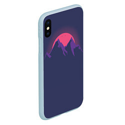 Чехол iPhone XS Max матовый Mountain sunset, цвет: 3D-голубой — фото 2