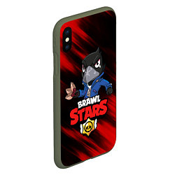 Чехол iPhone XS Max матовый BRAWL STARS, цвет: 3D-темно-зеленый — фото 2