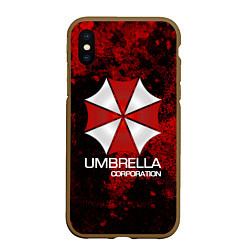 Чехол iPhone XS Max матовый UMBRELLA CORP, цвет: 3D-коричневый