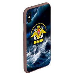 Чехол iPhone XS Max матовый Военно-морской флот, цвет: 3D-коричневый — фото 2