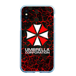 Чехол iPhone XS Max матовый UMBRELLA CORPORATION, цвет: 3D-голубой