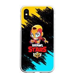 Чехол iPhone XS Max матовый BRAWL STARS MAX, цвет: 3D-белый