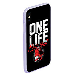 Чехол iPhone XS Max матовый One Life Many Fight, цвет: 3D-светло-сиреневый — фото 2