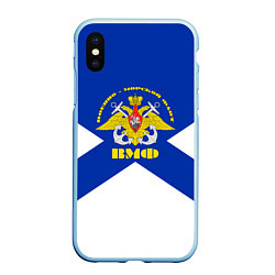 Чехол iPhone XS Max матовый Военно - морской флот, цвет: 3D-голубой