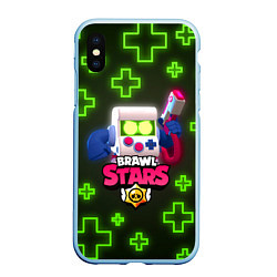 Чехол iPhone XS Max матовый Brawl Stars 8 Bit Classic, цвет: 3D-голубой