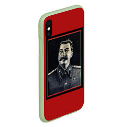 Чехол iPhone XS Max матовый Сталин, цвет: 3D-салатовый — фото 2