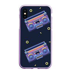 Чехол iPhone XS Max матовый Retro style, цвет: 3D-сиреневый