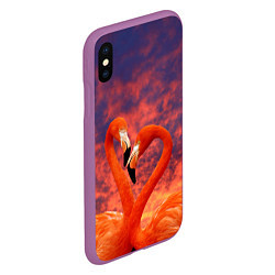 Чехол iPhone XS Max матовый Flamingo Love, цвет: 3D-фиолетовый — фото 2