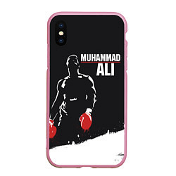 Чехол iPhone XS Max матовый Muhammad Ali, цвет: 3D-розовый